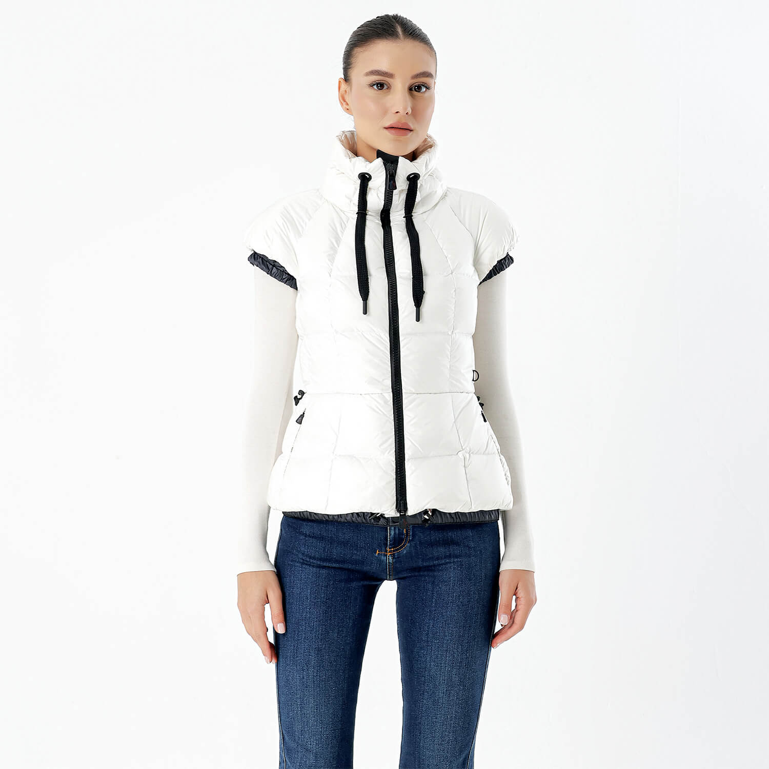 Moncler - White Sleeveless Puffer Gilet